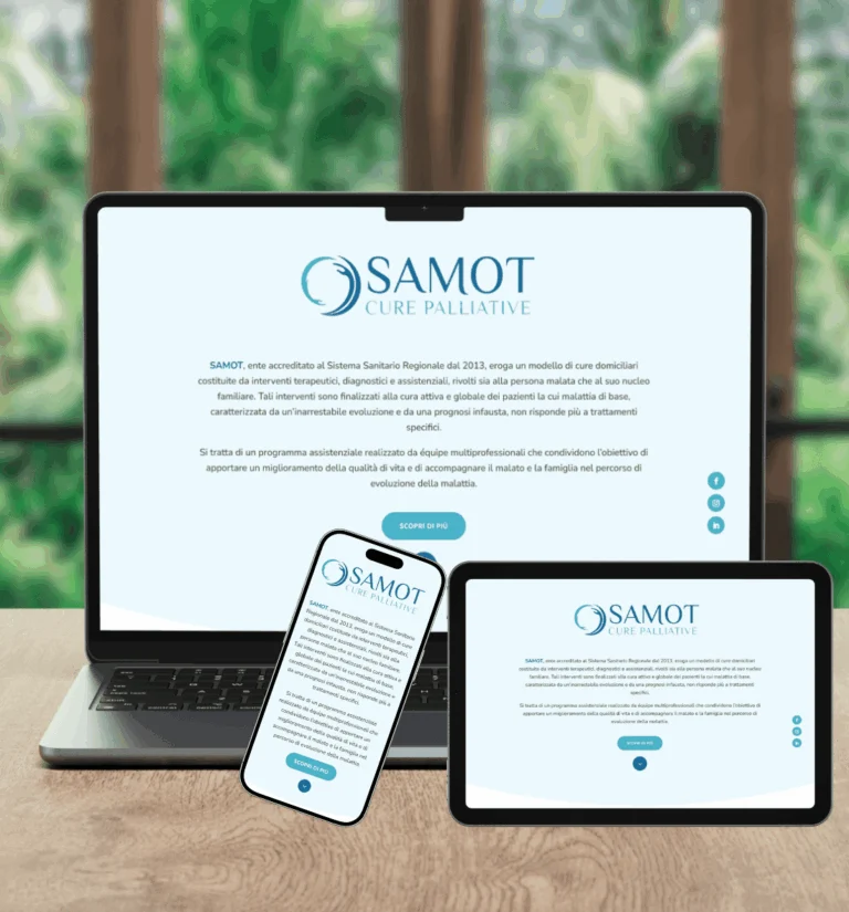 Progetto del portfolio personale: CoffeeWriting il sito web dedicato alla comunicazione digitale: Samot Onlus sito web